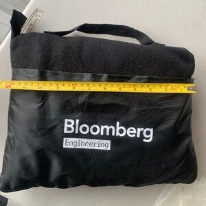 Bloomberg's Packable Travel Blanket Black Solid Lightweight Portable Airplane